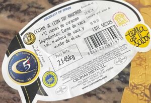 Etiqueta cecina nieto